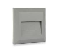 Faretto LED Segnapasso Da Incasso 2w Corpo Grigio Quadrato - V-TAC - 4000k