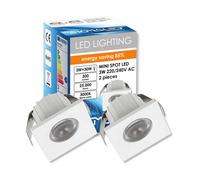 FARETTO LED SIGMALED LIGHTING Pack 2 Spot Led 220V 3W luce calda 3000K quadrato