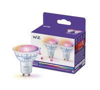 Faretto LED smart WiZ in vetro GU10, a colori e bianco Regolabile, equivalente 50 W, 2.200-6.500 K, 345 lumen, intensità regolabile, compatibile Alexa, Google Assistant e Apple Home, conf. da 2