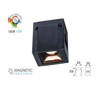 Faretto Led Spotlight 1W 24V Caldo 3000K CRI 90 UGR 19 Per Sistema Binario Magne