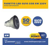 FARETTO LED SPOTLIGHT INCASSO 6W COB GU10 -STOCK 50 PEZZI- L. CALDA/FREDDA 220V