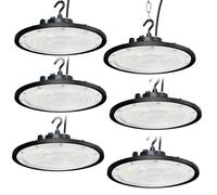 Faretto LED UFO 200W,Fosingut 20000lm UFO Lampada LED Officina,6500K Bianco Freddo High Bay Light,IP65 Impermeabile Proiettore Interno Lampadario Industriale per Garage,Magazzini,Fabbrica-6pcs