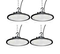 Faretto LED UFO 300W,Fosingut 30000lm UFO Lampada LED Officina,6500K Bianco Freddo High Bay Light,IP65 Impermeabile Proiettore Interno Lampadario Industriale per Garage,Magazzini,Fabbrica-4pcs