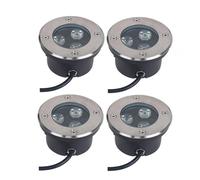 Faretto LED Ultra Sottile Da 4 Pezzi - Luce Di Illuminazione Subacquea Impermeabile Da 3 W, Faretto LED Per Esterni Impermeabile IP68, Luce Da Incasso Per Piscina, Giardino, Terrazza(Blue,3W(110-230V)