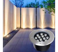 Faretto Luce Da Pavimento - Faretti LED Esterno, Luci Da Incasso A Terra Rotonde Da 85-265 V, Faretto Da Incasso A Terra Da Giardino Impermeabile IP65, Per Vialetto Esterno Con Gradino ( Color : White