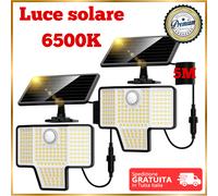 Faretto luce solare Luce LED Faro con SENSORE di MOVIMENTO Luce panello solare