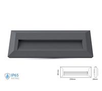 SEGNAPASSO LED NERO 3W BIANCO NATURALE RETTANG. IP65 VT-1162-LED1328 V-TAC
