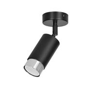 Faretto Orientabile 1 Luce Ragnar A Cilindro In Acciaio Nero E Cromo