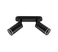 Faretto orientabile da soffitto supporto 2 diffusori portafaretto gu10 nero [EEK: A]