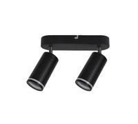 Faretto orientabile da soffitto supporto 2 diffusori portafaretto gu10 nero [EEK: A]