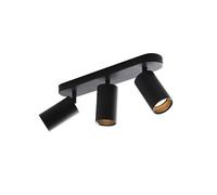 Faretto orientabile da soffitto supporto 3 diffusori portafaretto gu10 nero [EEK: A]