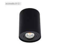 Faretto Orientabile GU10 Nero 95mm Soffitto e Parete Alluminio 1 Luce