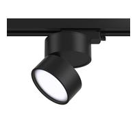 Faretto Per Binario Tondo Orientabile Onda In Metallo 12W Nero 1 Luce Naturale