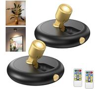 Faretto per piante da interno a batteria, luci da parete, mini luci da parete senza fili con timer remoto e dimmerabile, luce verticale wireless per alberi, piante, cornice armadio