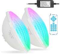 Faretto Piscina Luce Impermeabile LED PAR56 36W 12V IP68 Con Telecomando 2pz [EEK: F]