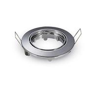 Faretto porta faretto incasso acciaio orientabile gu 10 inox TONDO CROMATO LUCID
