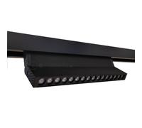 Faretto proiettore lineare led 24W nero magnetico rettangolare per binario monof