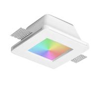 Faretto quadrato 12x12 gesso vetro satinato incasso luce LED 8W GU10 RGB 230V [EEK: A+]