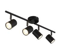 Faretto quattro luci Globo Walters 544x90 mm nero satinato