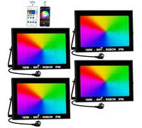 Faretto RGB LED WIFI, T-SUNUS 100W Proiettore RGB da Esterno WIFI con APP Bluetooth e Telecomando IP65 Impermeabile Faretti Colorati Per Vacanze Feste Halloween Natale