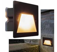 Faretto segnapassi IP65 LED 3W incasso scatola 503 scale giardino viale gradini (6000K, Nero)