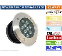 FARETTO SEGNAPASSO CALPESTABILE LED DA INTERRAMENTO 12 WATT SMD POWER LED IP67