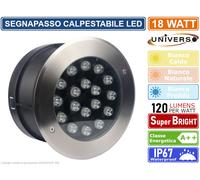 FARETTO SEGNAPASSO CALPESTABILE LED DA INTERRAMENTO 18 WATT SMD POWER LED IP67