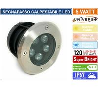 FARETTO SEGNAPASSO CALPESTABILE LED DA INTERRAMENTO 5 WATT SMD POWER LED - IP67