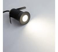 Faretto Segnapasso LED 3W IP67 Nero Professional Colore Bianco Naturale 4.000K