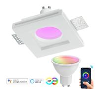 Faretto SMART gesso LED GU10 WiFi incasso quadrato scomparsa luce colora Google
