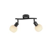 Faretto Soffitto Piccolo 2-flammig LED E14 Metallo Vetro Nero Bianco Plafoniera
