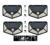 Faretto Solare da Esterno 100 LED Sensore di Movimento 4 Pezzi Lampada Luce Faro