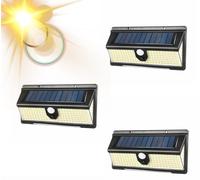 FARETTO SOLARE ESTERNO 190 LED FARO DA PARETE RICARICA SOLARE SENSORE MOVIMENTO