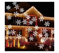 Faretto solare for paesaggio, proiettore natalizio, fiocco di neve, luci for esterni, IP65, impermeabile, for vacanze, LED, movimento, nevicata, faretto da giardino for esterni, L (Color : Colorful,