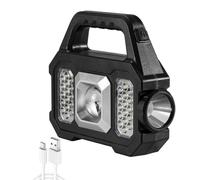 Faretto solare portatile a LED antiscivolo impermeabile con display multifunzione e luce laterale