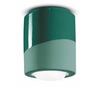 Faretto Spot da Soffitto Ceramica Montata Ø 12,5 CM H:14 Verde Fatto Plafoniera