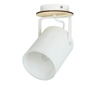 Faretto Spot da soffitto per interni orientabile RELAX bianco stile moderno in legno,tela e metallo E27 ideale nel corridoio e come luce da lettura
