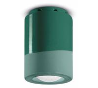 Faretto Spot da Soffitto Plafoniera Ceramica E14 D:8,5 CM H:12 Verde Fatto