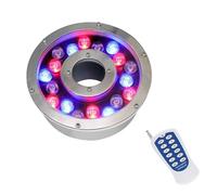 Faretto Subacquei - Faretti Piscina, IP68 Illuminazione Impermeabile Per Stagno A Foro Centrale, Luce Subacquea 12/24V, Lampada Per Giochi D'acqua Con Cambio Colore RGB Con Telecomando(18w(AC12V))
