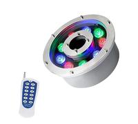 Faretto Subacquei - Faretti Piscina, IP68 Illuminazione Impermeabile Per Stagno A Foro Centrale, Luce Subacquea 12/24V, Lampada Per Giochi D'acqua Con Cambio Colore RGB Con Telecomando RF ( Color : 6W