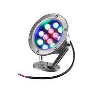 Faretto Subacquei - Luce Da Immersione A LED, Luci Da Laghetto Subacquee A LED 12V, Faretto A Led Impermeabile IP68, Luce Orizzontale A 180° Regolabile, Per Giardino, Fontana ( Color : RGB , Size : 18