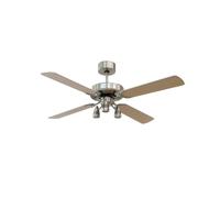 FARETTO Ventilatore a soffitto con 3 lampadine LED, 15w 4 pale Colore REVERSIBILE