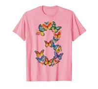 Farfalla 3 Anni Compleanno Bimba Carino Natura Maglietta