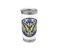 Farfalla a coda di rondine in stile Liberty Bicchiere termico in acciaio inox doppia parete