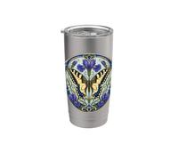 Farfalla a coda di rondine in stile Liberty Bicchiere termico in acciaio inox doppia parete