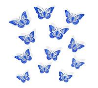 Farfalla Adesivi Murali,12 PCS 3D Adesivo da Parete Farfalla Decorazioni Parete Farfalle Decorative,per Domestica Bambini Camera da Letto Decorazione Casa Torta(Blu)