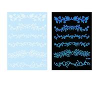 Farfalla Adesivi temporanei Tatuati Incandescente Tatuato Glow In Bianco Scuro Adesivo Tatuato Adatto per Festival Glow Temporaneo Tatuato Bianco Adesivo Tatuato Stella Adesivo Tatuato