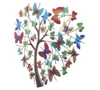 Farfalla albero della vita decorazione da parete in metallo a forma di cuore,