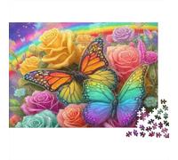 Farfalla Arcobaleno Puzzle 1000 Pezzi Carta Puzzle per Adulti Motivo Floreale Set Puzzle 1000 Pezzi Relax Casa 70x50cm/1000pcs