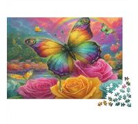 Farfalla Arcobaleno Puzzle 1000 Pezzi per Adulti Fiori Gioco di Puzzle 1000 Pezzi Decorazione Rilassante 70x50cm/1000pcs